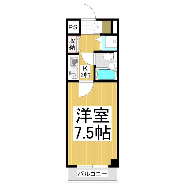 ダイアパレス長野大通I(1K/5階)の間取り写真