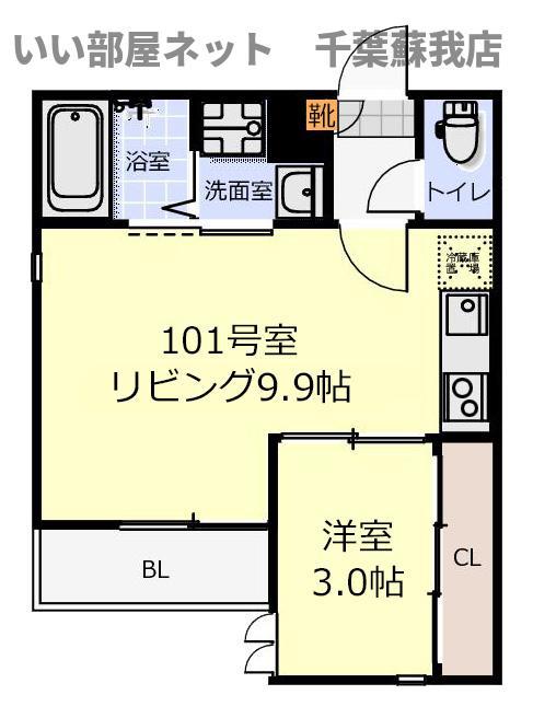 GRANDTIC PRIME VILLA Mグランティック プライム(1LDK/1階)の間取り写真