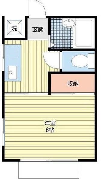 スターハイツB棟(1K/2階)の間取り写真
