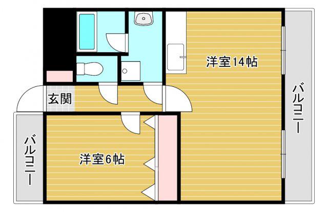 サウスパラジェ(1LDK/9階)の間取り写真