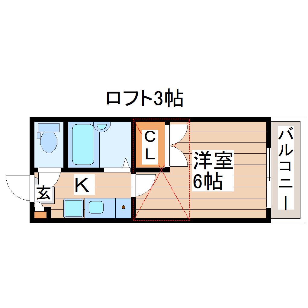 FLAT青山(1K/2階)の間取り写真