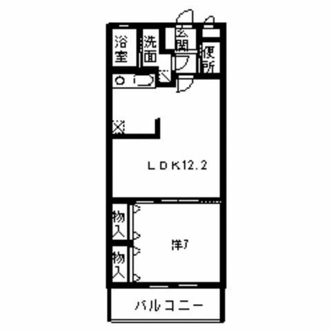 ハイネスエミュ(1LDK/2階)の間取り写真