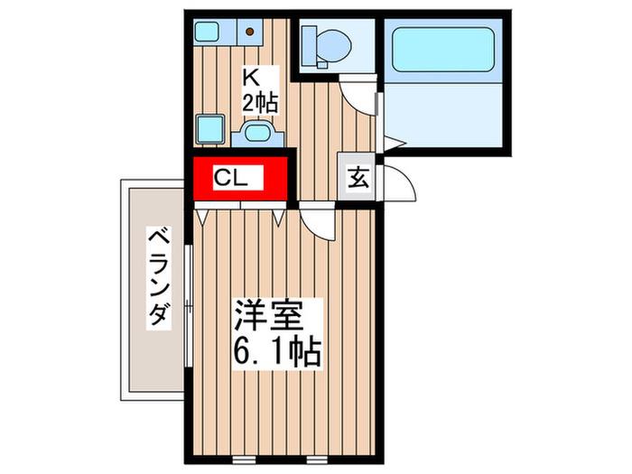 グランツ(1K/1階)の間取り写真