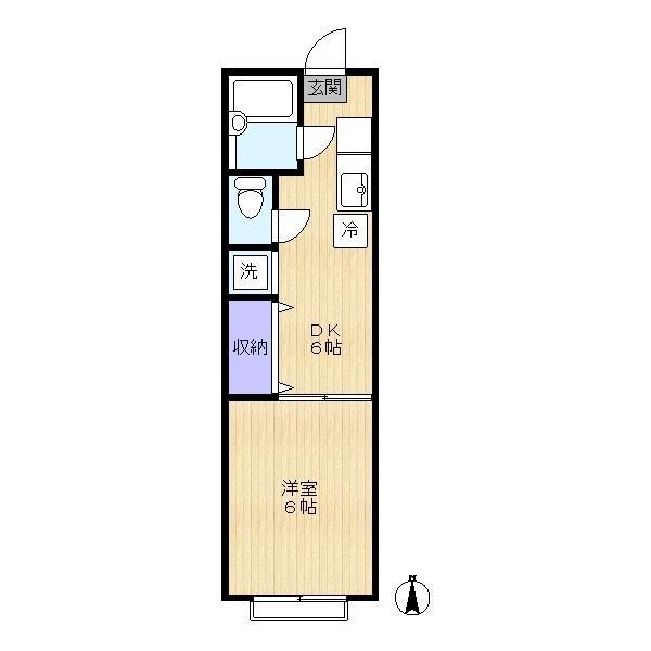 中島フラワーコーポ(1DK/1階)の間取り写真