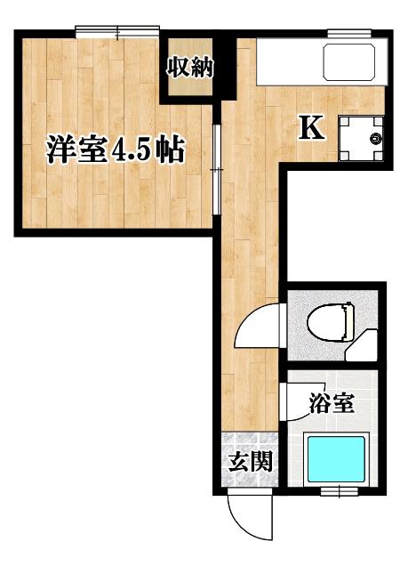 大平ビル(1K/3階)の間取り写真
