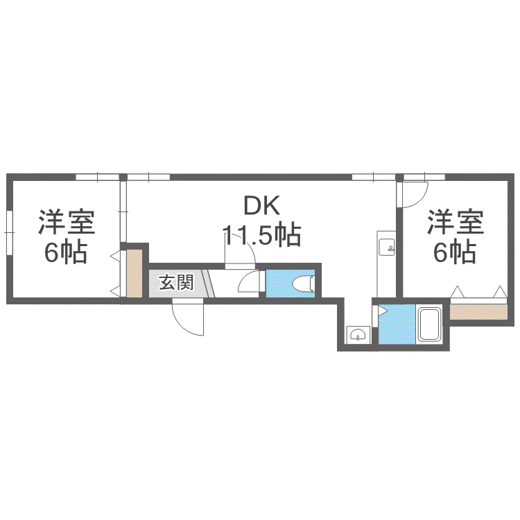 シティハイツ60(2LDK/3階)の間取り写真