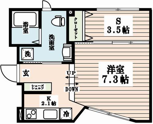 SOU YOTSUYA FUNAMACHI(1SK/1階)の間取り写真