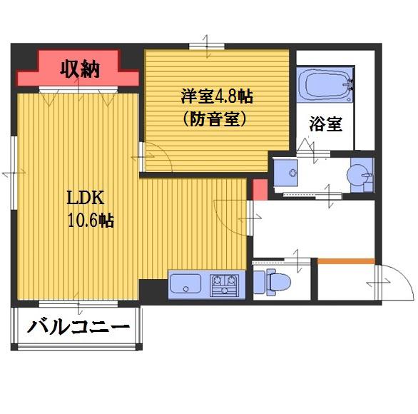BRILLA CREMO(1LDK/3階)の間取り写真