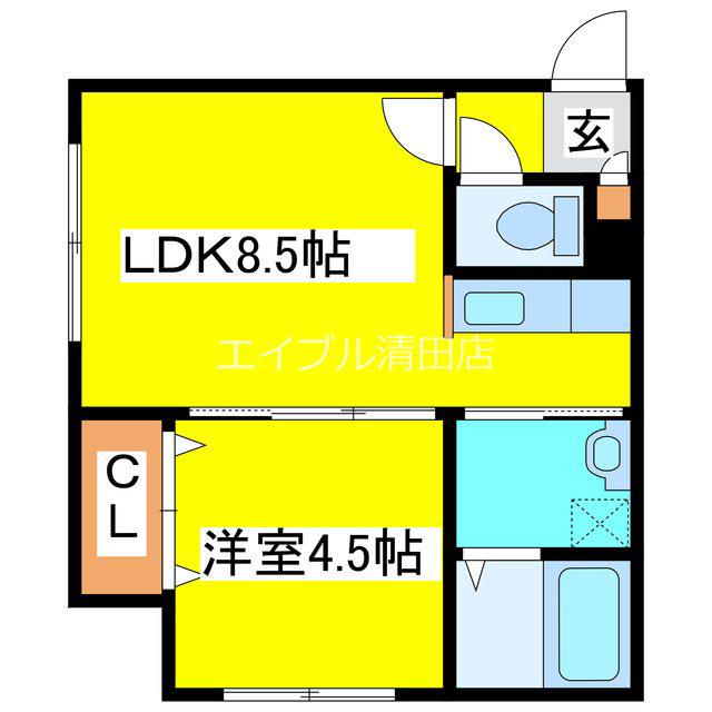 グランメゾン南ヶ丘(1DK/3階)の間取り写真