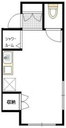 ブル・ミュール(ワンルーム/1階)の間取り写真
