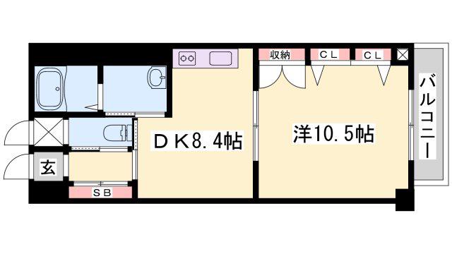 リッチ・キャッスルI(1DK/8階)の間取り写真