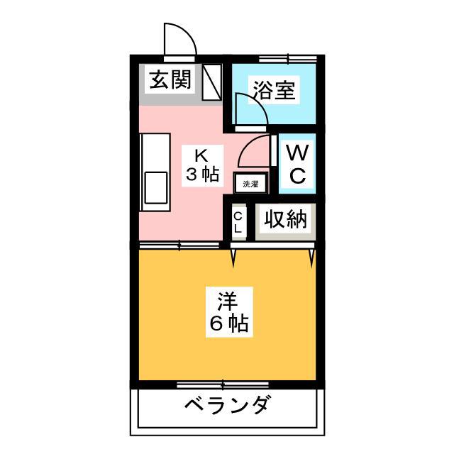 コーポ吉野(1K/2階)の間取り写真
