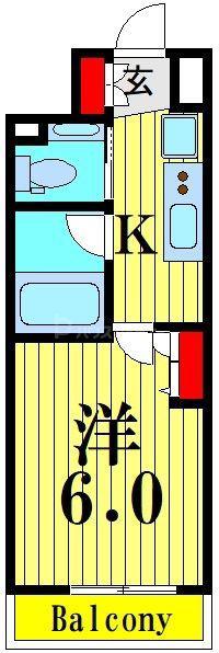 ベルファース大宮(1K/4階)の間取り写真