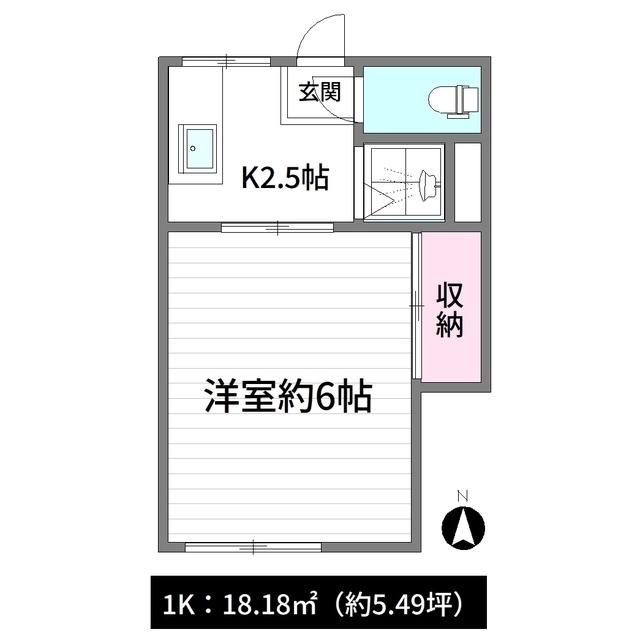 ＪＲ中央線 高円寺駅 徒歩16分 2階建 築47年(1K/2階)の間取り写真