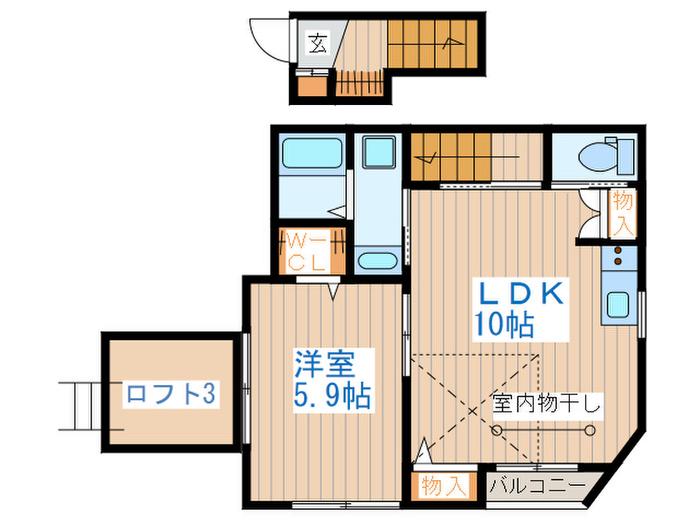 グリーンガーデン南阿佐ヶ谷(1LDK/2階)の間取り写真