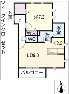 ステラMK(1LDK/1階)の間取り写真