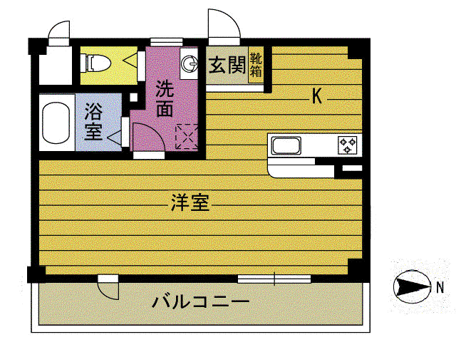 ＪＲ日豊本線 別府駅(大分) 徒歩6分 4階建 築15年(ワンルーム/4階)の間取り写真