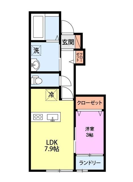 COMMON富塚町(1LDK/1階)の間取り写真