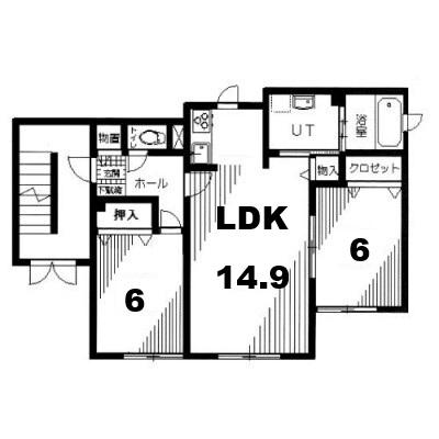 パストール210(2LDK/2階)の間取り写真