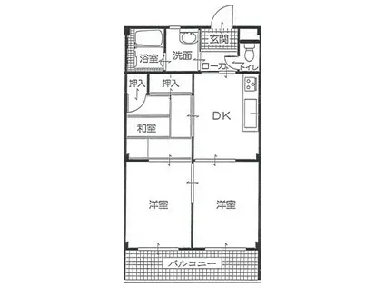サンライン21 ペット飼育可(3DK/3階)の間取り写真