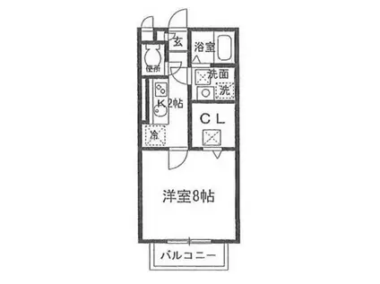 TOWN COTTAGE(1K/1階)の間取り写真