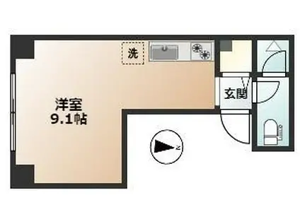 Fコート新宿(ワンルーム/4階)の間取り写真