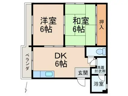 青木ビル(2DK/4階)の間取り写真