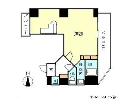 北沢CSコート(ワンルーム/4階)の間取り写真