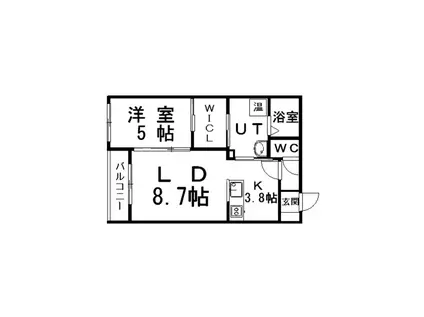 SUNMARINA(1LDK/4階)の間取り写真