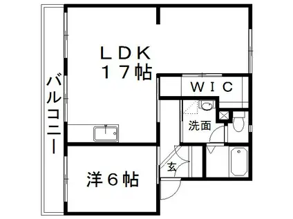 第2田畑ハイツ(1LDK/1階)の間取り写真