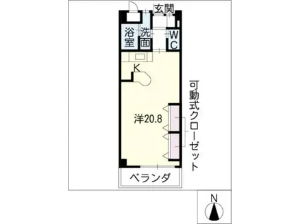 アクシスヨーロッパ弐番館(ワンルーム/2階)の間取り写真
