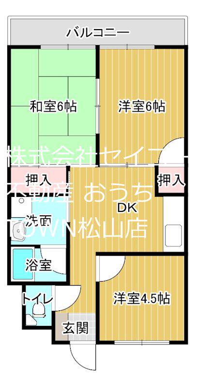 徳和マンション(3DK/5階)の間取り写真