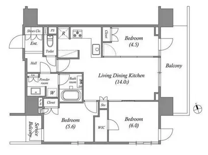 NIDO南千住(3LDK/4階)の間取り写真