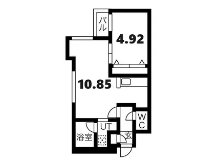 グランジ厚別(1LDK/2階)の間取り写真