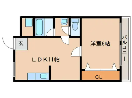 マンション平井(1LDK/3階)の間取り写真
