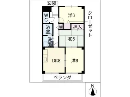 メゾン・ド・SWEETI(3DK/1階)の間取り写真