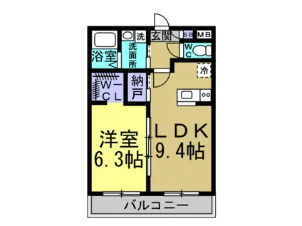 A・CITY常滑原松(1LDK/1階)の間取り写真