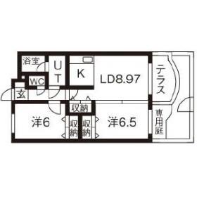 ライプン(2LDK/5階)の間取り写真