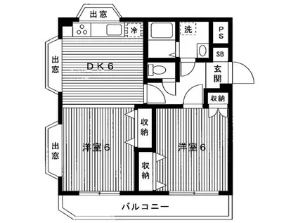 ライフサイド・カズ西落合(1LDK/3階)の間取り写真