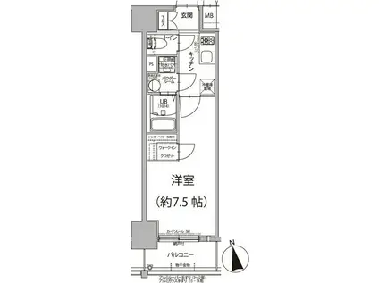 エスリード上前津ツヴァイテ(1K/14階)の間取り写真
