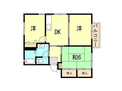 安井ハイツB・C棟(3DK/2階)の間取り写真