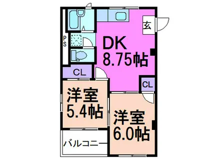 INAビル(2DK/3階)の間取り写真