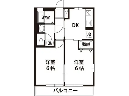 エクセレント毛野I(2DK/1階)の間取り写真