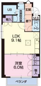 シェルヴェール(1LDK/2階)の間取り写真