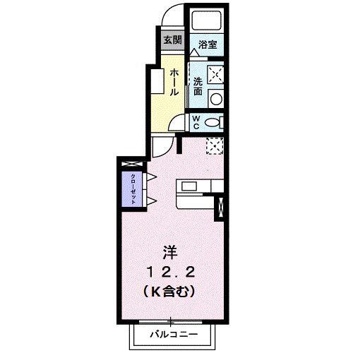 ポートルシパー(ワンルーム/1階)の間取り写真