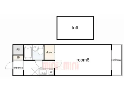 KYマンション会下山(1K/3階)の間取り写真