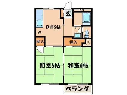 マンション幸 D棟(2DK/3階)の間取り写真