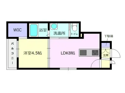 ドルチェ・ヴィータ朝日C(1LDK/1階)の間取り写真