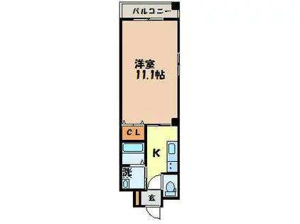 親和ハイツ(1K/4階)の間取り写真