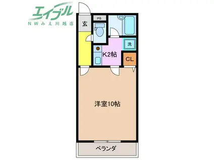 VERDE(1K/3階)の間取り写真